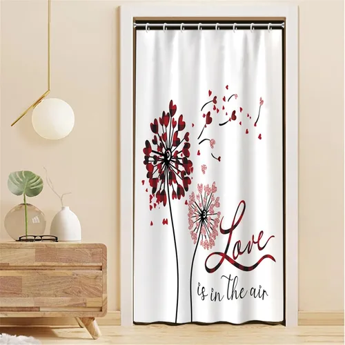 Miniatura 34 de Cortina de ducha de San Valentín para baño, 48 x 72 pulgadas, celosía, corazones de amor, impermeable, para tina, tina de caravana, rayas blancas