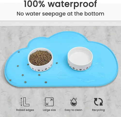 Miniatura 8 de Ptlom - Tapete para mascotas para perros y gatos, antideslizante, impermeable, tapetes para alimentación de perros que previenen el desbordamiento