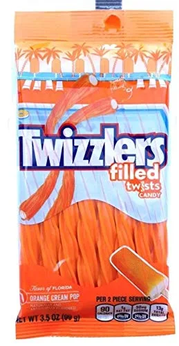 Twizzlers Giros rellenos Candy Orange Cream Pop
