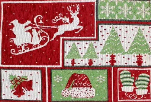 Miniatura 21 de Juego de seis (6) manteles individuales de Navidad con textura de chenilla de Fancy Fun, tejido de tapicería, para fiestas, Navidad, temporadas