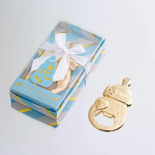 Miniatura 2 de 24 paquetes de los últimos abrebotellas para baby shower - Favores de fiesta, premios, recuerdos y regalos de devolución Azul y dorado