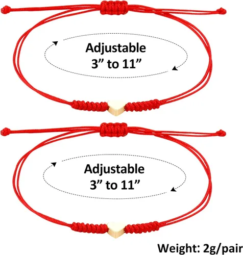 Miniatura 14 de Regalos para el día de la madre para mamá, hilo rojo, para madre e hija, juego de 2 pulseras de corazón a juego para mamá y yo, pulsera roja
