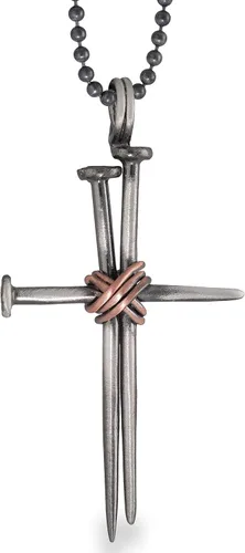 Handmade Pendant on cord Necklace sterling silver cross necklace for men pendant men nail cross pendant cross pendant chain gothic punk rock