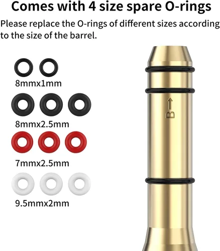 Miniatura 4 de Tipfun .22LR/.177 Cal/ 9mm /.375 Cal /.41 Cal / 40sw/10mm Visor Láser Rojo Calibrador Mira de Punto Rojo para Cañones de Pistolas, Revólveres
