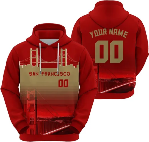 Miniatura 31 de Custom Football Hoodies City Night Skyline Personalized Sweatshirt Name Number Fan Gift Pullover for Men Women Youth
