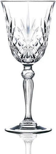 Juego de 6 vasos de cristal para vino con vidrio soplado a mano de primera calidad para vino espumoso, 6 onzas, fabricado en Italia