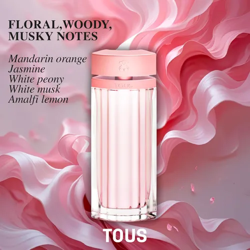 Miniatura 4 de TOUS L'eau De Parfum - Spray para mujer, elegante perfume floral almizclado para uso diario con notas de jazmín, peonía blanca y ámbar, 3 onzas