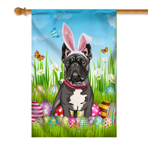 Miniatura 35 de Beagle Happy Easter Day Holiday Flag Funny Dog Wear Bunny Ears Headband Cute for Home Decor (12" x 18") USA Garden Flag Premium Decorative Yard