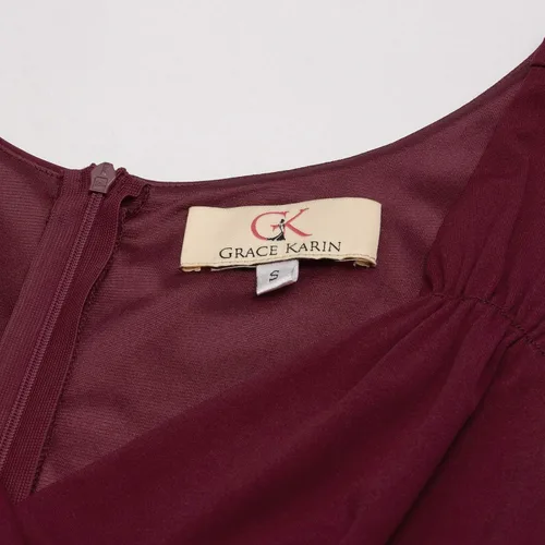 Miniatura 4 de Vestido de cóctel GRACE KARIN para dama de honor sin mangas con cuello en V