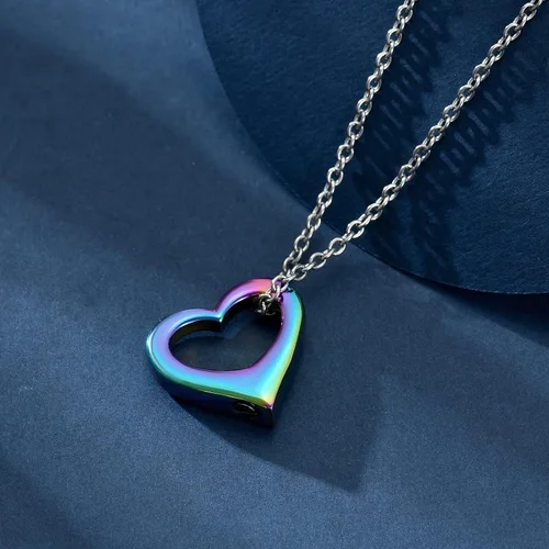 Miniatura 97 de constantlife Joyería de cremación para cenizas – Colgante de corazón conmemorativo collar de urna conmemorativa soporte para cenizas de acero