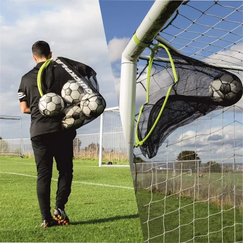 QUICKPLAY Target Sax - Red de fútbol 2 en 1 y bolsa de pelotas | Equipo multideportivo para fútbol, béisbol, softbol, baloncesto y más | Portátil,