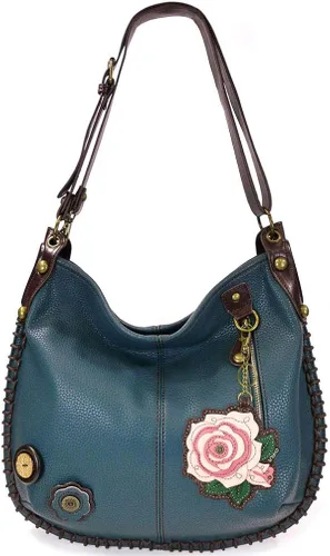 Chala Bolsos de mano estilo casual suave con hombro grande o bolso cruzado con llavero color azul marino Búho