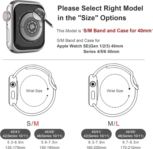 Miniatura 3 de Correa Deportiva de Silicona y Estuche con Protector de Pantalla para Apple Watch Series 11, Series 10, Series 9, Series 8, Series 7, Series 6 SE