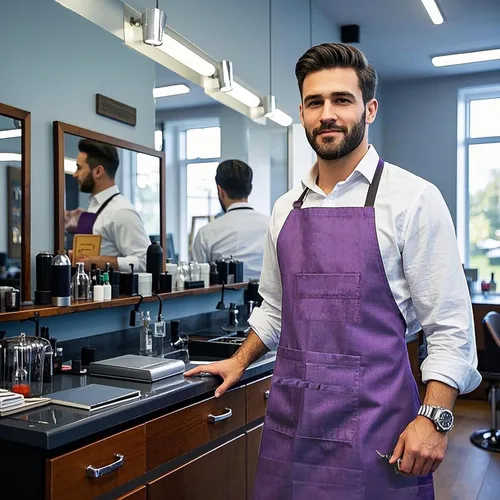 Miniatura 6 de boshiho Delantal de pintura para adultos, hebilla ajustable, delantal de barbero con bolsillos para mujeres/hombres/unisex, delantal de trabajo