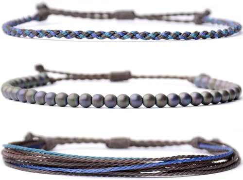 Miniatura 36 de Pulsera curativa hecha a mano con cuentas de piedra natural, regalo para hombres, pulsera de cuerda ajustable