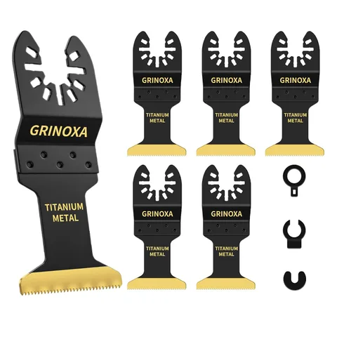 Miniatura 9 de 3 cuchillas oscilantes de titanio, cuchillas multiherramienta universales profesionales para uñas de metal y madera, aptas para Dewalt Milwaukee