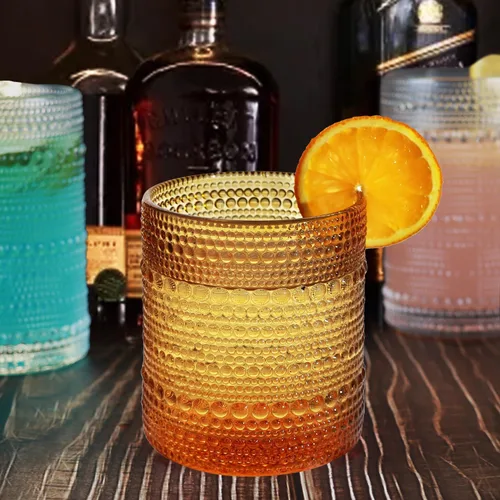 Miniatura 5 de Juego de Vasos de Beber Vintage Hobnail, Juego de Cristalería de 8 Vasos, Vasos Highball de 12 oz y 10 oz, Vaso Tumbler para Cócteles, Whisky, Jugo