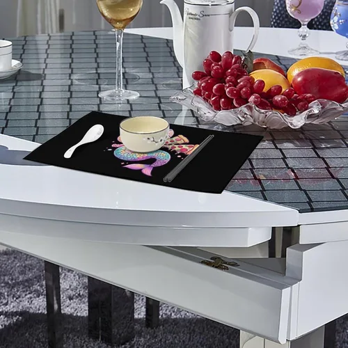 Miniatura 4 de Juego de 6 manteles individuales resistentes y lavables para decoración de mesa de cena y fiesta