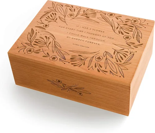 Garden Of Flowers Alfred Lord Tennyson - Caja de recuerdos de madera con cita [regalos personalizados personalizados, aniversario, boda, bebé,