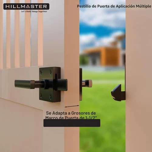 Miniatura 3 de Pestillo de puerta de doble lado HILLMASTER para valla de madera, pestillo de puerta basculante resistente para valla exterior, pestillo de puerta