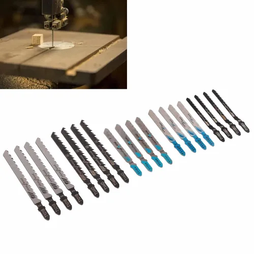 Miniatura 6 de Juego de 20 hojas de sierra de calar T118A T118B T118G T218A T111C T119BO T119B HSS Surtido T Shank Hojas de sierra de corte rápido para madera