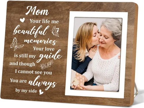 Marco de fotos conmemorativo para mamá, regalos conmemorativos por la pérdida de una madre querida, marco de fotos de recuerdo o regalo