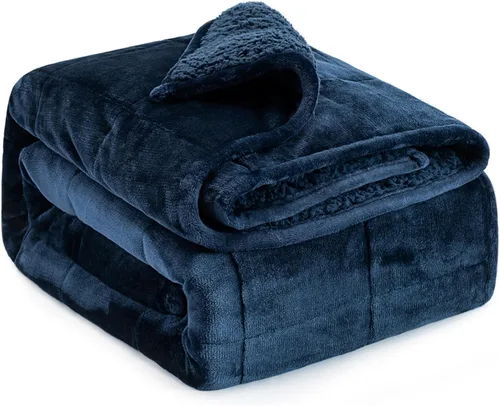 Miniatura 9 de Lofus Manta pesada para adultos (15 libras, 48 x 72 pulgadas), manta pesada lavable a máquina, mantas suaves con peso para aliviar el estrés y Negro