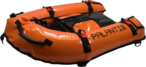 Miniatura 3 de Palantic Barco flotante inflable para pasarela de buceo con bandera de buceo y bomba de aire, naranja