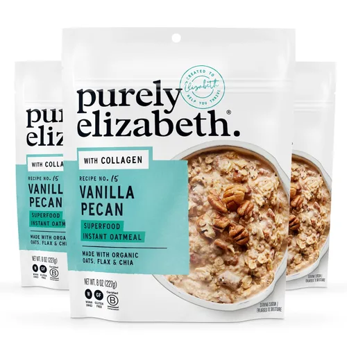 Miniatura 11 de Purely Elizabeth Avena de Colágeno, Vainilla Pecana, Hecha con Avena Orgánica, Amaranto, Quinua y Semillas de Chía, Sin Gluten, Sin OMG