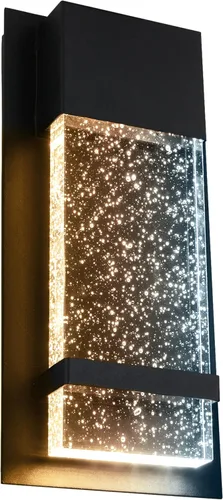 Miniatura 9 de Sunlite Aplique de pared LED, marco de metal negro con panel de vidrio efecto gota de lluvia, 4.75 pulgadas de ancho, luz diurna de 5000 K