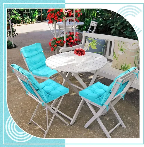 Miniatura 7 de Geelin 2 cojines de respaldo alto para silla de patio, para interiores y exteriores, cojines de respaldo copetudo para patio, mecedores, reemplazo