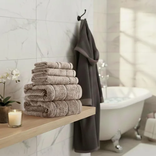 Miniatura 2 de Lavish Home Juego de toallas de baño de 6 piezas, 100% algodón de 525 GSM, 2 toallas de baño, 2 toallas de mano y 2 paños de lavado para baño, Gris