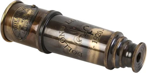 Telescopio marino 1920 – Cristal espía vintage de latón con caja de madera | Telescopio náutico antiguo de 15 pulgadas – Pirata y explorador