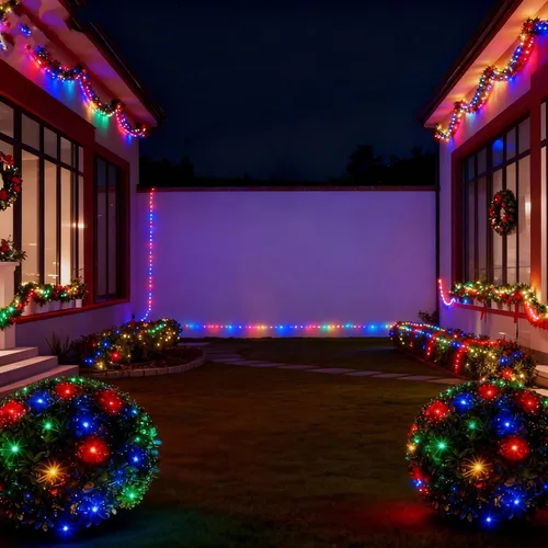 Miniatura 7 de Meteds 6 pies x 4 pies luces LED de red de Navidad con cable verde, luces de red impermeables certificadas UL conectables para arbustos, árboles