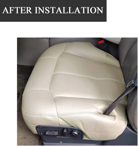 Miniatura 7 de NLQR Fundas de repuesto para asiento inferior del conductor y del pasajero, color marrón claro, compatible con Chevy Tahoe Suburban 1999 2000 2001