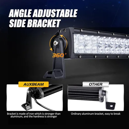 Miniatura 4 de Auxbeam Barra de luz LED de 22 pulgadas de 120 W, 12000 lúmenes, impermeable, luz de trabajo todoterreno, luces de conducción, lente 5D, luz