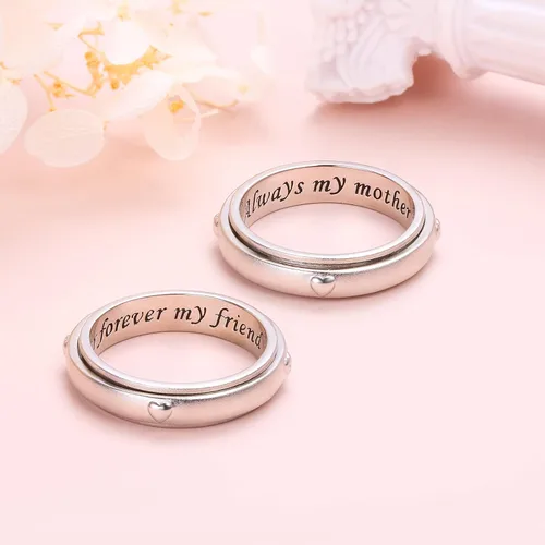Miniatura 3 de Anillo giratorio de plata de ley 925 para la ansiedad, para mujeres, alivio del estrés, aburrimiento, TDAH, autismo, anillos para mujeres y hombres