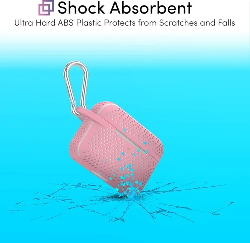 Miniatura 2 de TalkWorks Funda para AirPods Pro con llavero – Funda protectora de silicona dura para AirPods, llavero con clip, mosquetón de carga inalámbrica Negro