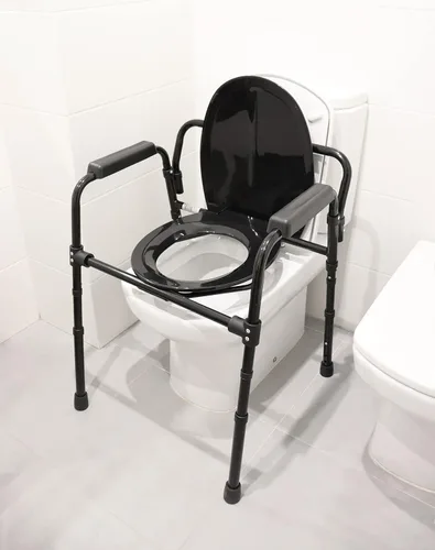 Miniatura 7 de PEPE Mobility Cómoda 3 en 1 con estructura resistente de soporte de doble barra transversal, silla estable con cubo, capacidad de peso de 300 Negro