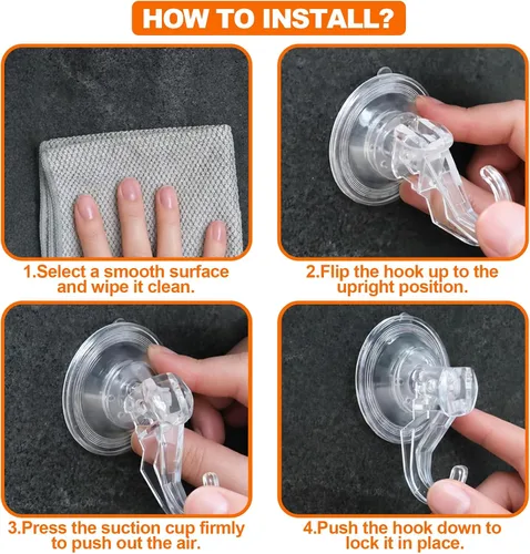 Miniatura 6 de KORCCI Ganchos de ventosa para ducha, carga máxima de 10 libras, sin rastro, reutilizables y extraíbles, pequeños ganchos de succión transparentes