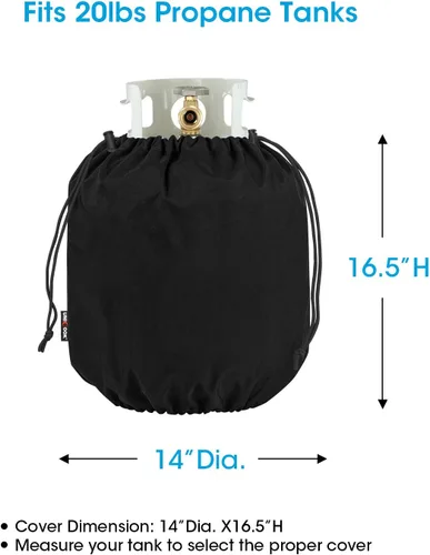 Miniatura 4 de Unicook Cubierta de tanque de propano de 20 libras, cubierta de cilindro de tanque de gas resistente al agua para exteriores con cordones