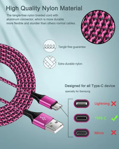 Miniatura 3 de Cable de carga USB C para iPhone 17 Pro Max/Plus/Air/16e, cable USBC de carga rápida para Android & iPhone 16e, 16 Pro Max 15 Pro, Samsung Galaxy