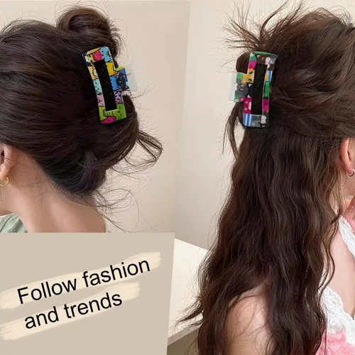 Miniatura 3 de Pinzas para el cabello para mujer, pinzas cuadradas grandes para cabello grueso, fino y medio, 6 pinzas de mandíbula, accesorios para el cabello
