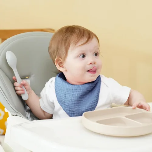 Miniatura 7 de Baberos de muselina para bebé, baberos de bandana para babeo para bebés niñas y niños, recién nacidos, niños pequeños, babeo y dentición Azul macaron