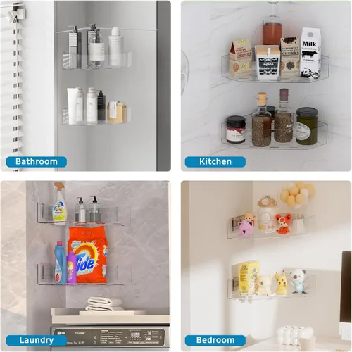 Miniatura 7 de Natheeph Organizador de juguetes de baño, paquete de 2, soporte transparente de almacenamiento de juguetes de baño de gran capacidad con agujeros
