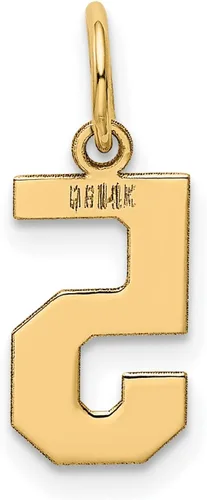 Miniatura 3 de Dije pequeño con número 5 pulido de oro amarillo de 14 k, 0.709 in x 0.276 in, Metal