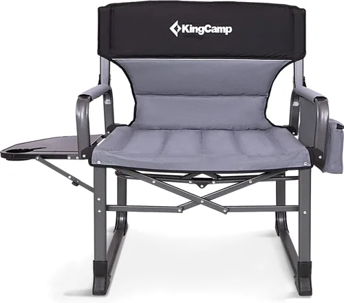 Miniatura 12 de KingCamp Silla de directores de campamento de gran tamaño para grandes y altos, sillas plegables resistentes de 440 libras con mesa auxiliar, sillas