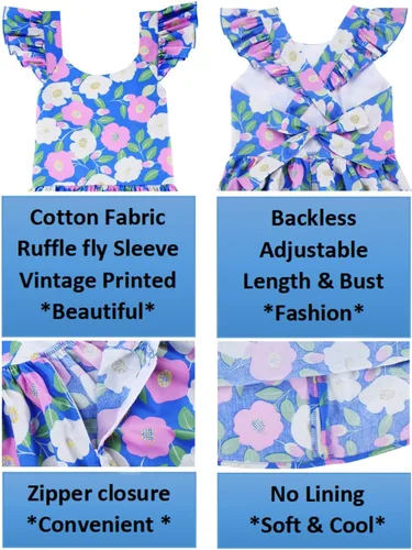 Miniatura 152 de Vestido de verano para niña, de algodón, con diseño floral