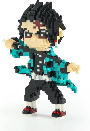 MACTANO Figura de Demonio de Anime Micro Mini Conjunto de Construcción de Tanjiro Kamado del Cazador de Demonios, Juego de Construcción de Bloques