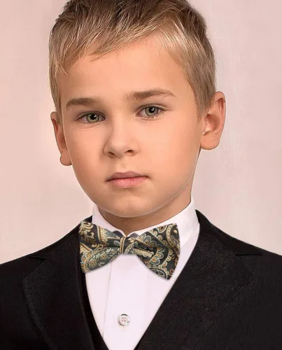 Miniatura 6 de HISDERN Corbatas de lazo para niños preatadas, pajaritas ajustables para niños, con clip, divertidos corbatines estampados para bodas y fiestas